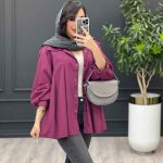 مانتو پیله دار بغل چاک کد 3398