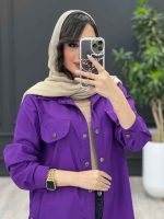 استایل تابستانه با مانتو بنفش