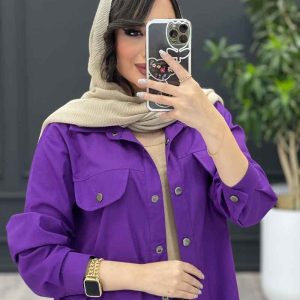 استایل تابستانه با مانتو بنفش