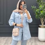 مانتو جین کاغذی دو جیب پاکتی کد 3397