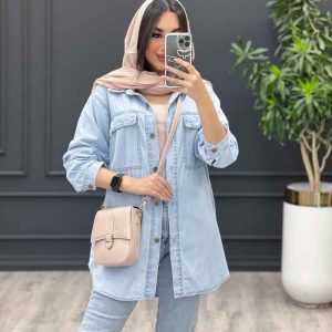 مانتو جین کاغذی دو جیب پاکتی کد 3397