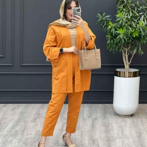 ست مانتو و شلوار بغل چهار دکمه کد 3145