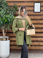 استایل با مانتو زیتونی