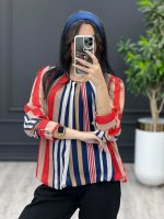 شومیز قرمز سورمه ای