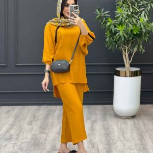 ست مانتو و شلوار بابوس نوار دوزی کد 3149
