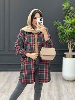 استایل با مانتو چهارخونه پشمی