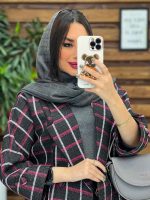 مانتو پاییزی سرخابی مشکی