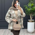 پالتو چهارخونه تک دکمه کد 3545