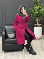 استایل با مانتو سرخابی بلند