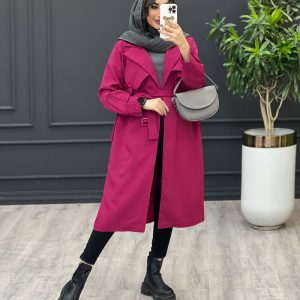 خرید مانتو سرخابی بلند