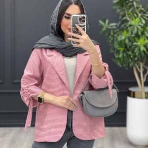 مانتو راه راه آستین گت دار
