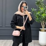 مانتو جین زاپدار ذغالی کد 3425