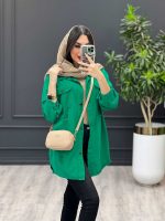 مانتو کتان رنگی زاپدار کد 3417