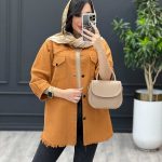 مانتو شومیزی دوجیب ریش دار کد 3434