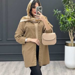 مانتو جین رنگی دو جیب کد 3437