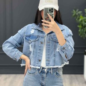 کت جین نیم تنه زاپدار کد 3427