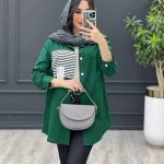 مانتو شومیزی جیب دو تکه کد 3449