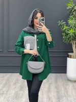 مانتو شومیزی جیب دو تکه کد 3449