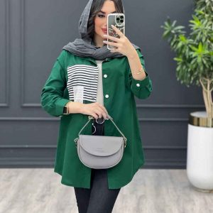مانتو شومیزی جیب دو تکه کد 3449