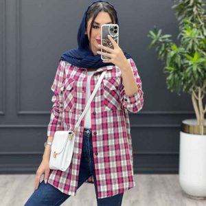 مانتو چهارخونه دو جیب پاکتی کد 3444