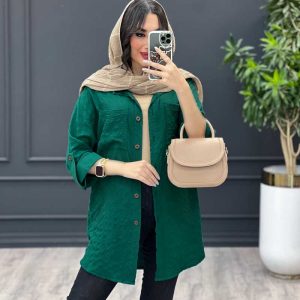 مانتو دو جیب آستین پاگن کد 3454