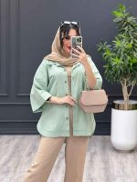 مانتو جیب دکمه پایین هلال کد 3492 - تصویر 21