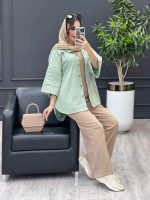 مانتو جیب دکمه پایین هلال کد 3492 - تصویر 12