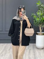 مانتو جیب دکمه پایین هلال کد 3492 - تصویر 23
