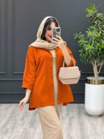 مانتو دو جیب بغل سه دکمه کد 3485 - تصویر 7
