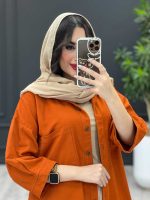 مانتو دو جیب بغل سه دکمه کد 3485 - تصویر 2