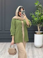 مانتو دو جیب بغل سه دکمه کد 3485 - تصویر 13