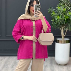 مانتو دو جیب بغل سه دکمه کد 3485