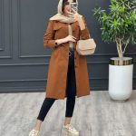 مانتو دانشجویی بلند کمرگت کد 3496