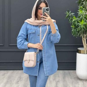 مانتو جین کاغذی دوجیب پاکتی کد 3467