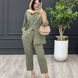ست سه تیکه جلیقه دار کد 3312