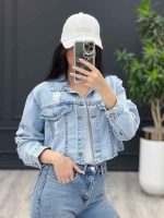 کت جین نیم تنه زاپ دار