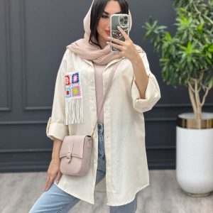 مانتو لینن نچرال تک جیب نما کد 3288