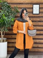 خرید اینترنتی مانتو تابستانی پرتقالی