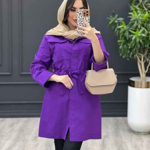 مانتو بلند دوجیب پیله دار کد 3509