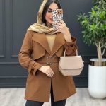 بارانی کمردار آستین سگک کد 3514