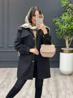 خرید مانتو کتان مشکی