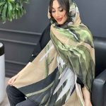 شال حریرنخ طرح دار کد 3248