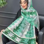 شال حریرنخ طرح کاج کد 2982