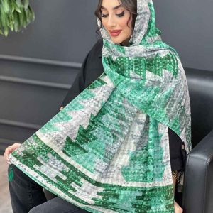 شال حریرنخ طرح کاج کد 2982