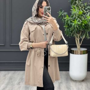مانتو کمرگت یقه دو دکمه کد 3472