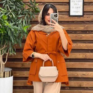 مانتو دکمه مخفی بغل جیب کد 3499