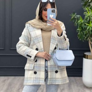 پالتو چهارخونه شش دکمه کد 3543