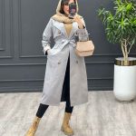 بارانی بلند ژیله دکمه کد 3548
