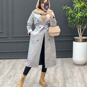 بارانی بلند ژیله دکمه کد 3548