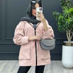 بارانی کمرگت آستین چین دار کد 3560